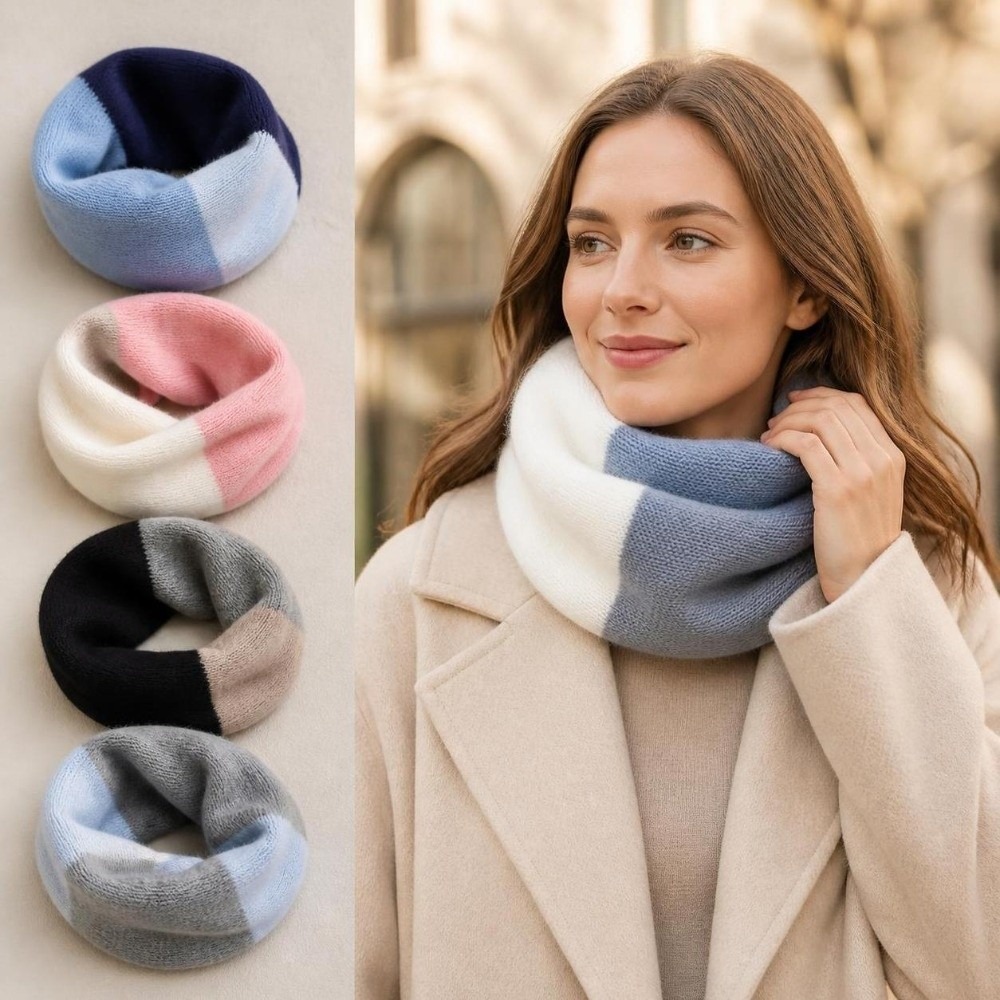 Soft Splicing Color Infinity S - Infinity Scarf Knit 评论和价格