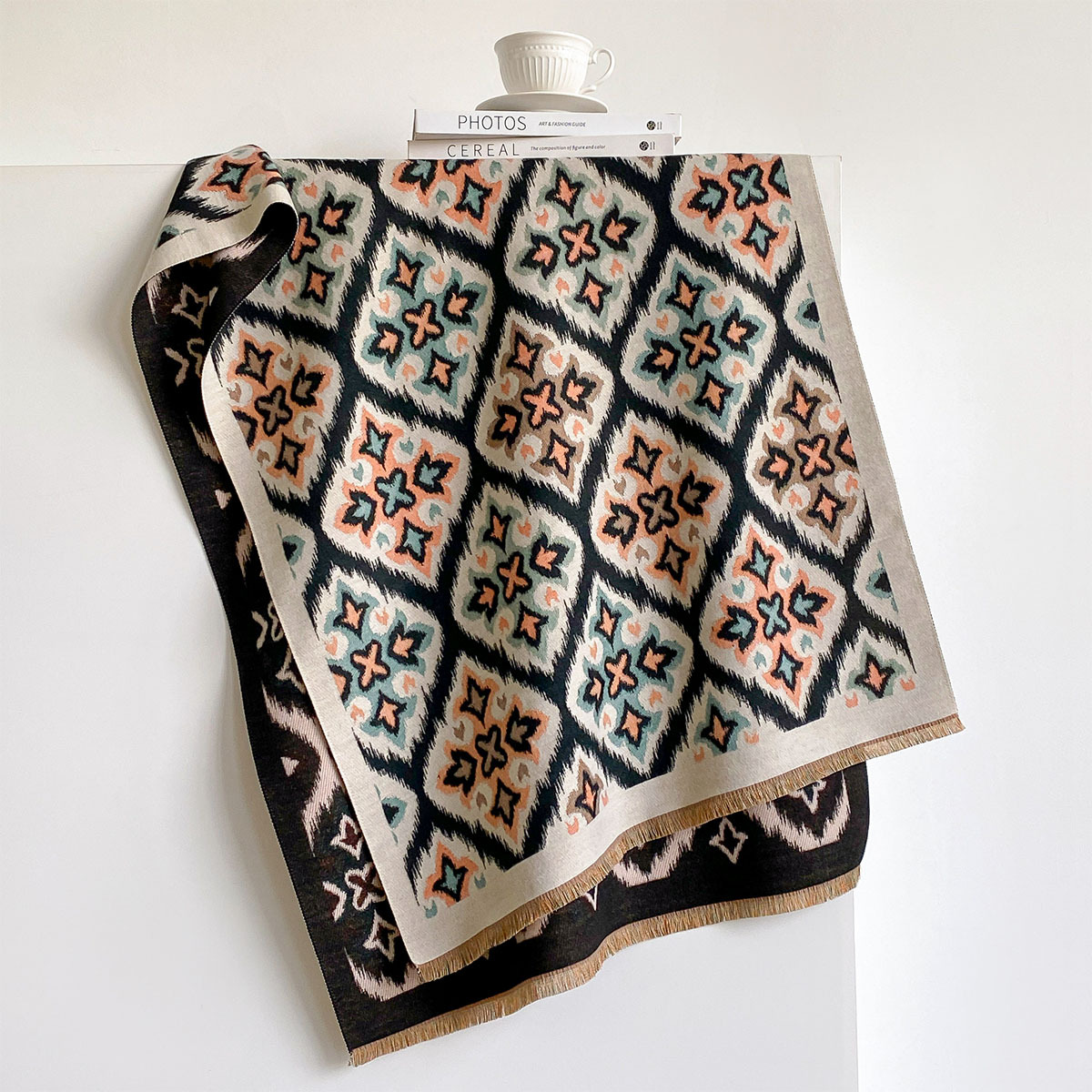 Women Reversible Imitation Cas - Woven Scarf Blanket 评论和价格