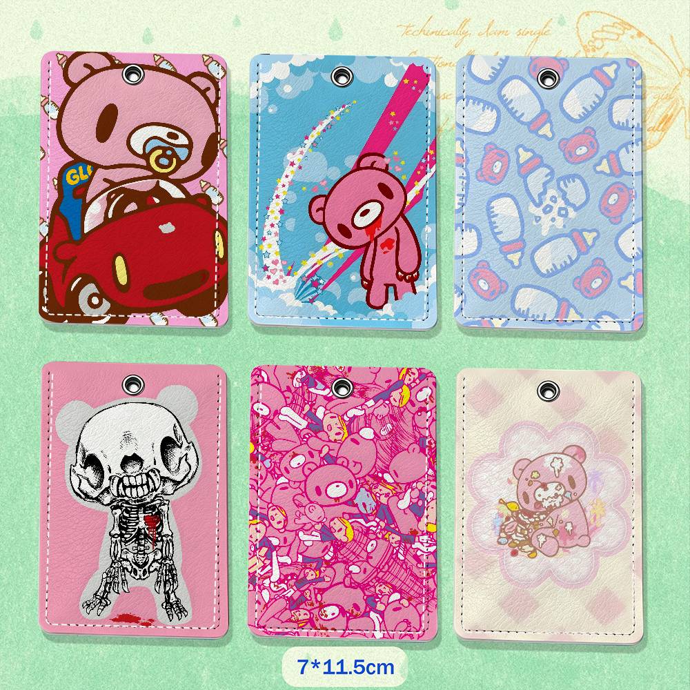 Cartoon G-Gloomy Bear Leather  - Lanyard Badge Holder 评论和价格